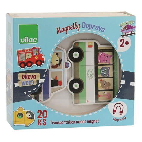 Vilac Dřevěné magnetky Doprava 20 ks ~ 2