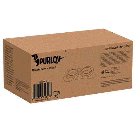Nerezová dvojitá miska s podložkou 2x 450 ml Purlov 21632 ~ 9
