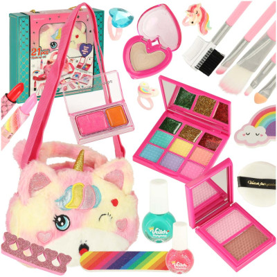 Sada make-up kosmetika v kabelce pro děti 21 ks Jednorožec