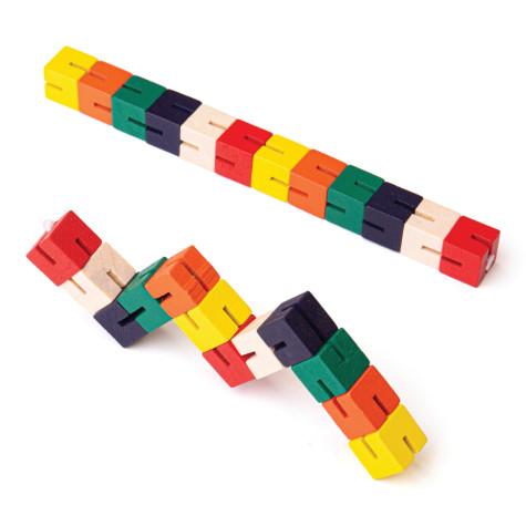 Bigjigs Toys Dřevěný hlavolam barevný had 1 ks ~ 1