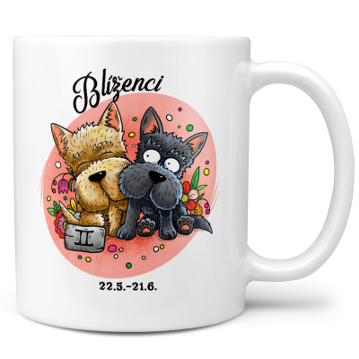 Hrnek 330 ml Psí znamení - Blíženci