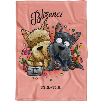 Deka 200 x 140 cm Psí znamení - Blíženci