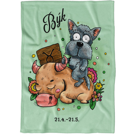 Deka 200 x 140 cm Psí znamení - Býk ~ 1