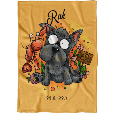 Deka 200 x 140 cm Psí znamení - Rak ~ 1