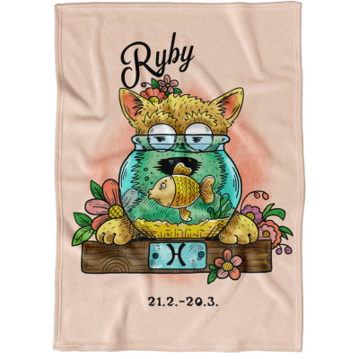 Deka 200 x 140 cm Psí znamení - Ryby