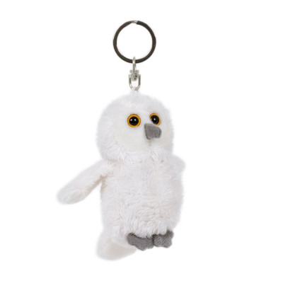 Teddies Sova sněžná přívěsek plyš 8x6cm bílá