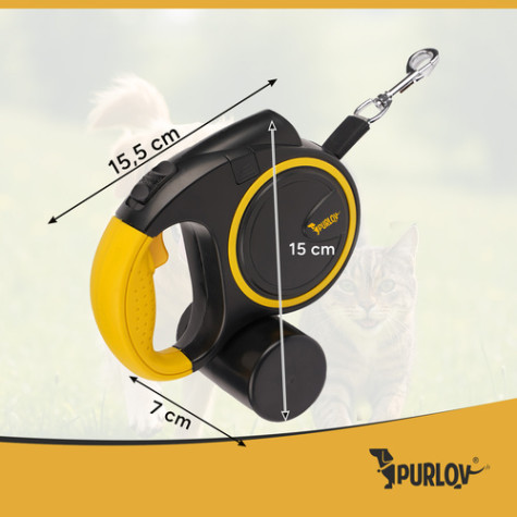 Samonavíjecí vodítko s baterkou 5m 10-25kg Purlov 25965 ~ 11