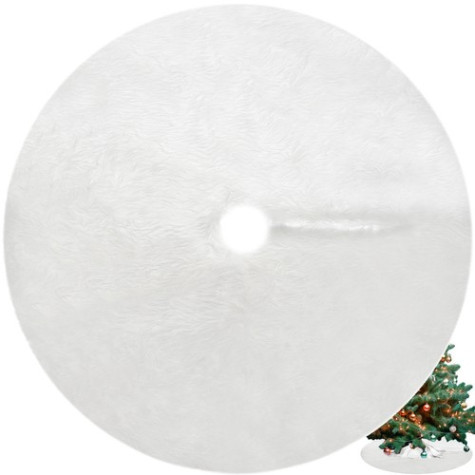 Podložka pod vánoční stromeček 120 cm bílá chlupatá Ruhhy 22227 ~ 1
