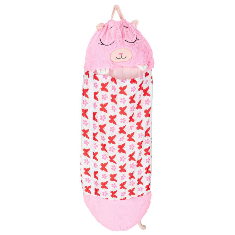 Dětský spací pytel 2v1 polštář 135x50cm růžový ~ 2