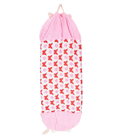 Dětský spací pytel 2v1 polštář 135x50cm růžový ~ 5