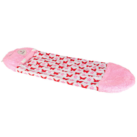 Dětský spací pytel 2v1 polštář 135x50cm růžový ~ 6