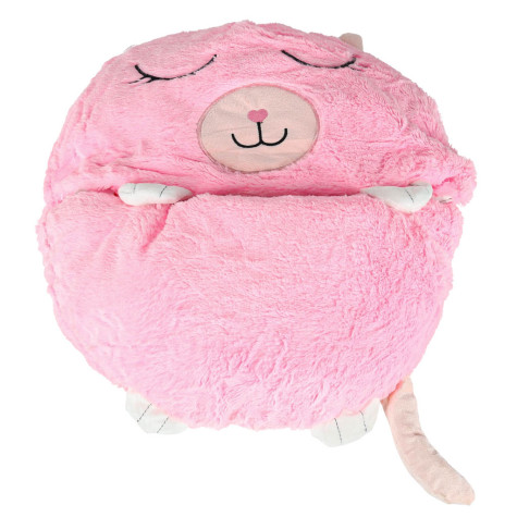 Dětský spací pytel 2v1 polštář 135x50cm růžový ~ 7