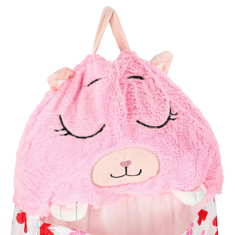 Dětský spací pytel 2v1 polštář 135x50cm růžový ~ 9