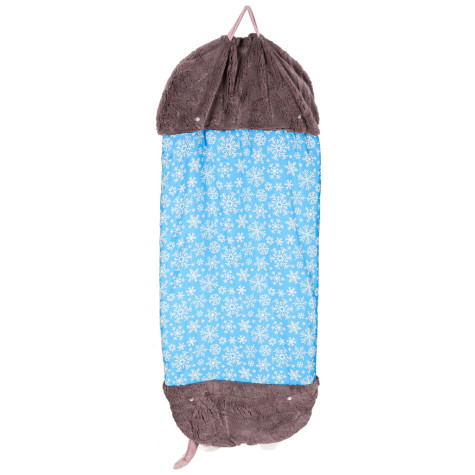 Dětský spací pytel 2v1 polštář 135x50cm modrý ~ 4