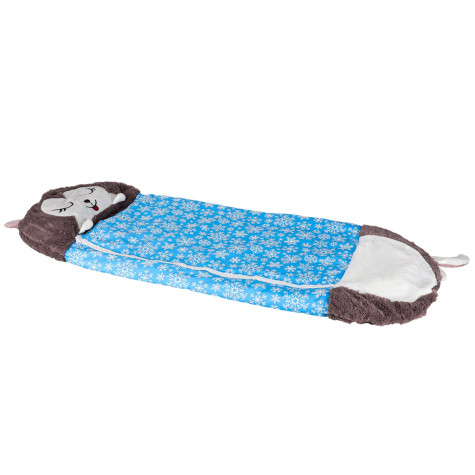 Dětský spací pytel 2v1 polštář 135x50cm modrý ~ 5