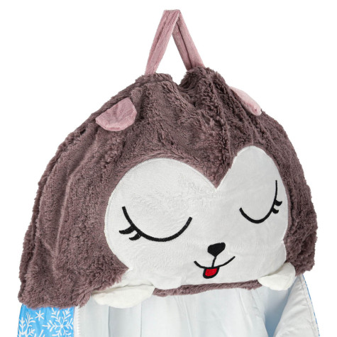 Dětský spací pytel 2v1 polštář 135x50cm modrý ~ 8