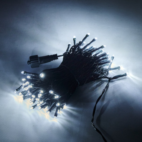 KIK LED světelný řetěz 10m 100LED studená bílá ~ 4