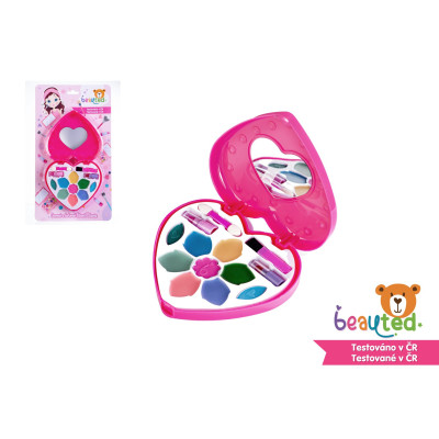Teddies Dětská sada líčení beauted paletka srdce se zrcátkem