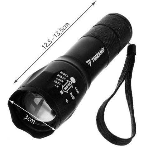 USB LED svítilna T6 černá Trizand 18368 ~ 7