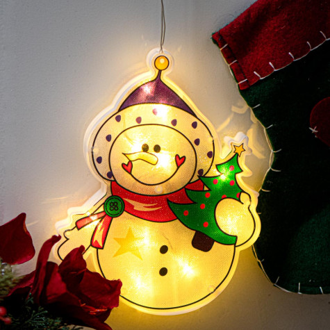 LED závěsné svítící dekorace Vánoční  sněhulák ~ 4