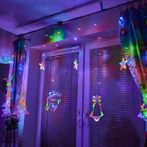 LED světelné sobí závěsy 2,5 m 138LED vícebarevné ~ 4