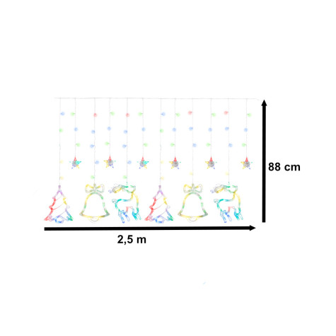 LED světelné sobí závěsy 2,5 m 138LED vícebarevné ~ 8
