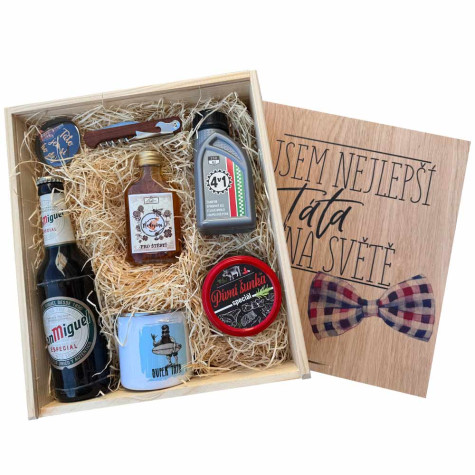 Dárková dřevěná bedna - Pro tatínka - velká ~ 1