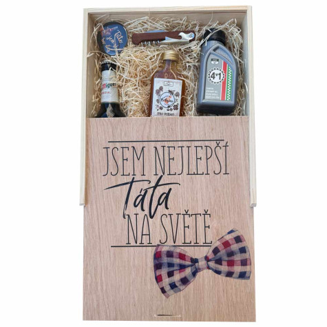 Dárková dřevěná bedna - Pro tatínka - velká ~ 4