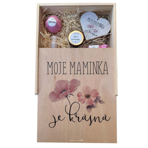Dárková dřevěná bedna - Pro maminku - velká ~ 3