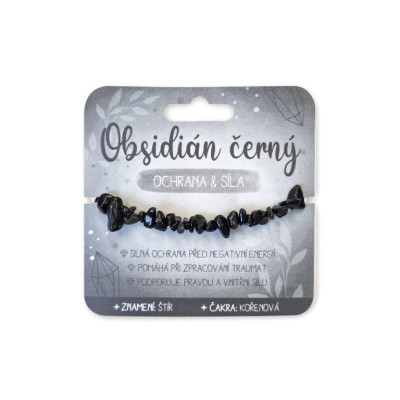 Nekupto Náramek s polodrahokamy Obsidián černý
