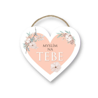 Nekupto Dárková cedulka srdce malé - Myslím na Tebe