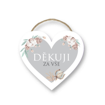 Nekupto Dárková cedulka srdce malé - Děkuji za vše