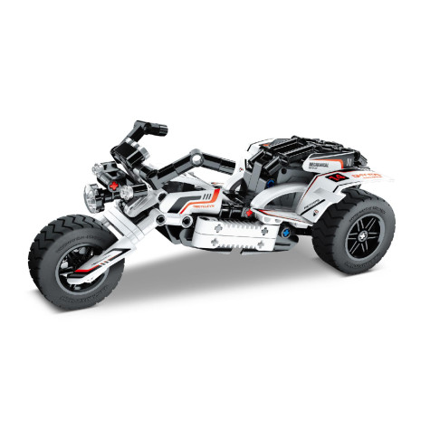 iM.Master Stavebnice Motorka bílá 198 dílků na zpětné natažení ~ 2