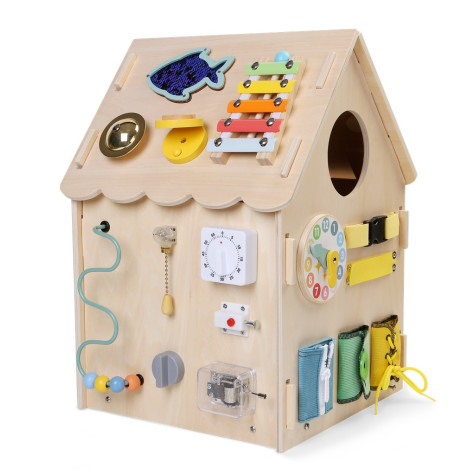 2Kids Toys Activity board Domeček přírodní ~ 2