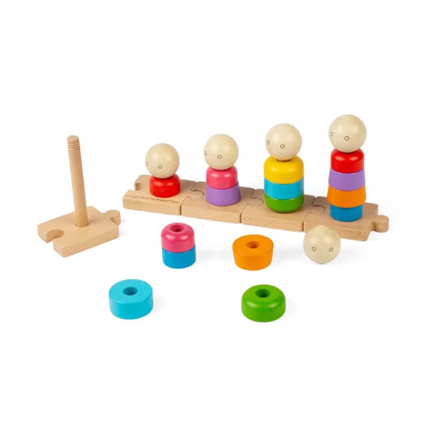 Bigjigs Toys Nasazování Duhová rodina ~ 2