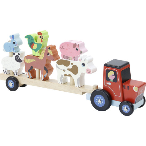 Vilac Dřevěný traktor se zvířátky na nasazování ~ 1