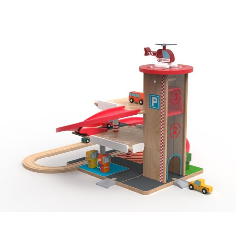 2Kids Toys Dřevěná garáž s vláčkodráhou ~ 3