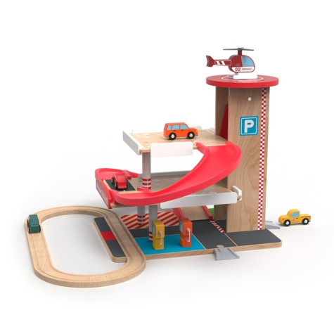 2Kids Toys Dřevěná garáž s vláčkodráhou ~ 5