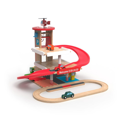2Kids Toys Dřevěná garáž s vláčkodráhou ~ 6