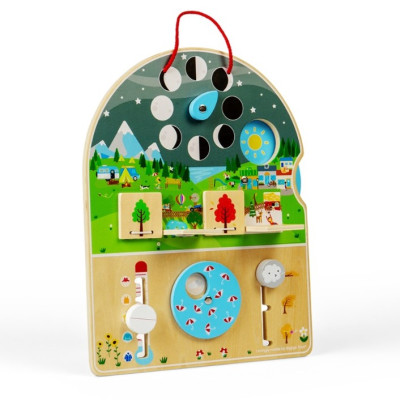 Bigjigs Toys Dřevěná motorická deska Počasí