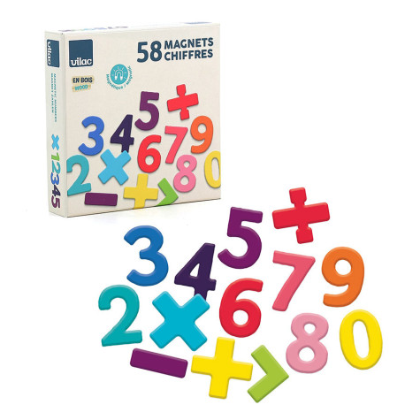 Vilac Dřevěné magnetické číslice 58 ks ~ 1
