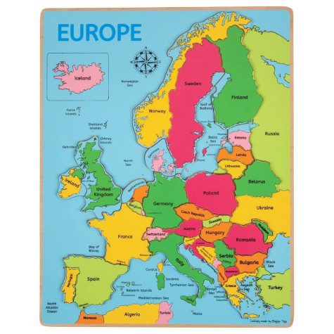Bigjigs Toys Dřevěné puzzle mapa Evropy 25dílků ~ 1