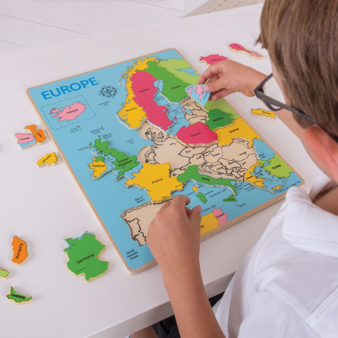 Bigjigs Toys Dřevěné puzzle mapa Evropy 25dílků ~ 2