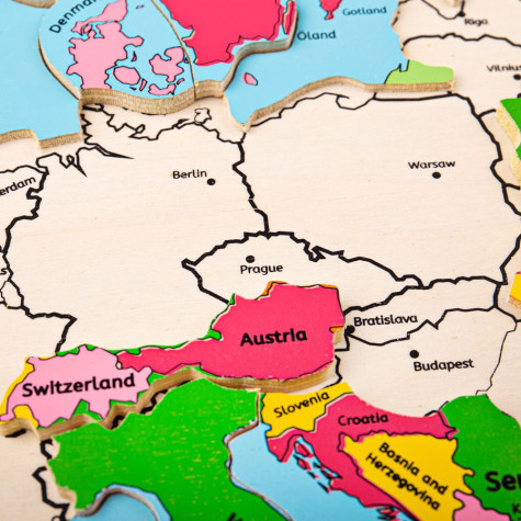 Bigjigs Toys Dřevěné puzzle mapa Evropy 25dílků ~ 8