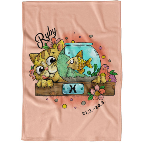 Deka 200 x 140 cm Kočičí znamení - Ryby ~ 1