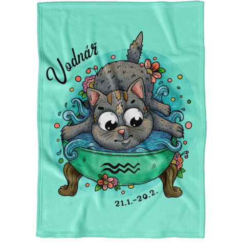 Deka 200 x 140 cm Kočičí znamení - Vodnář ~ 1