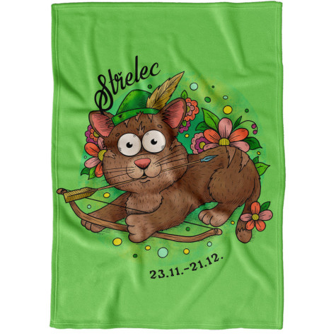 Deka 200 x 140 cm Kočičí znamení - Střelec ~ 1