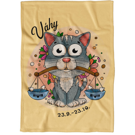 Deka 200 x 140 cm Kočičí znamení - Váhy ~ 1