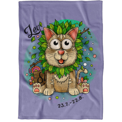 Deka 200 x 140 cm Kočičí znamení - Lev
