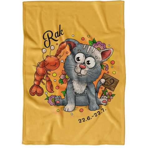 Deka 200 x 140 cm Kočičí znamení - Rak ~ 1